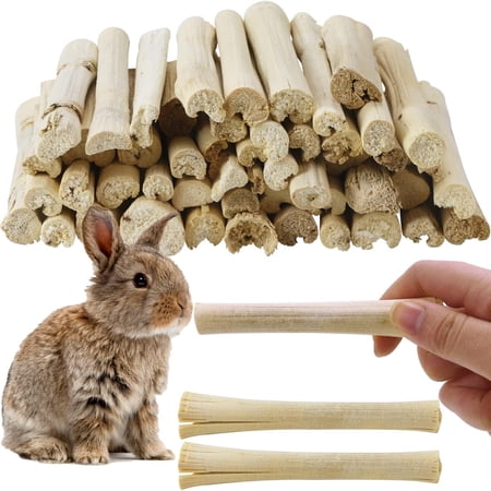 2lb Natural Sweet Bamboo Chew Sticks, Molar Teething Treats Toys for Rabbits, Bunnies, Guinea Pigs, Hamsters, Chinchillas, Rats & Other Small Animals