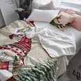 thumbnail image 3 of Christmas Dwarf Throw Flannel Blanket 50x60In Winter Snowflakes Christmas Trees Vintage Super Soft Cozy Bed Blanket, Lightweight Plush Fuzzy Bed Throw for Bedroom Sofa Couch Living Room, 3 of 4