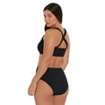 thumbnail image 4 of Women's S3 Sculpting Ribbed Scoop-Neck Crossback Bralette Swimsuit Top - Onyx Black, 4 of 4