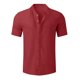 thumbnail image 4 of Camisas de Lino de Manga Corta de los Hombres Color Sólido Casual Abierto Delantero Botón-Arriba Soporte Cuello Superior, 4 of 5