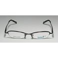 thumbnail image 4 of NEW ELITE COMFORTABLE CLIPON EYEWEAR 766 MENS/WOMENS DESIGNER HALF-RIM BLACK / PLUM FRAME DEMO LENSES 47-17-135 SUNGLASS LENS CLIP-ONS FLEXIBLE HINGES EYEGLASSES/GLASSES, 4 of 10
