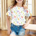thumbnail image 2 of WOYY Big Girls Easter Tshirt Short Sleeved Round Neck T Shirt Kids Casual Tee Shirt, 2 of 4