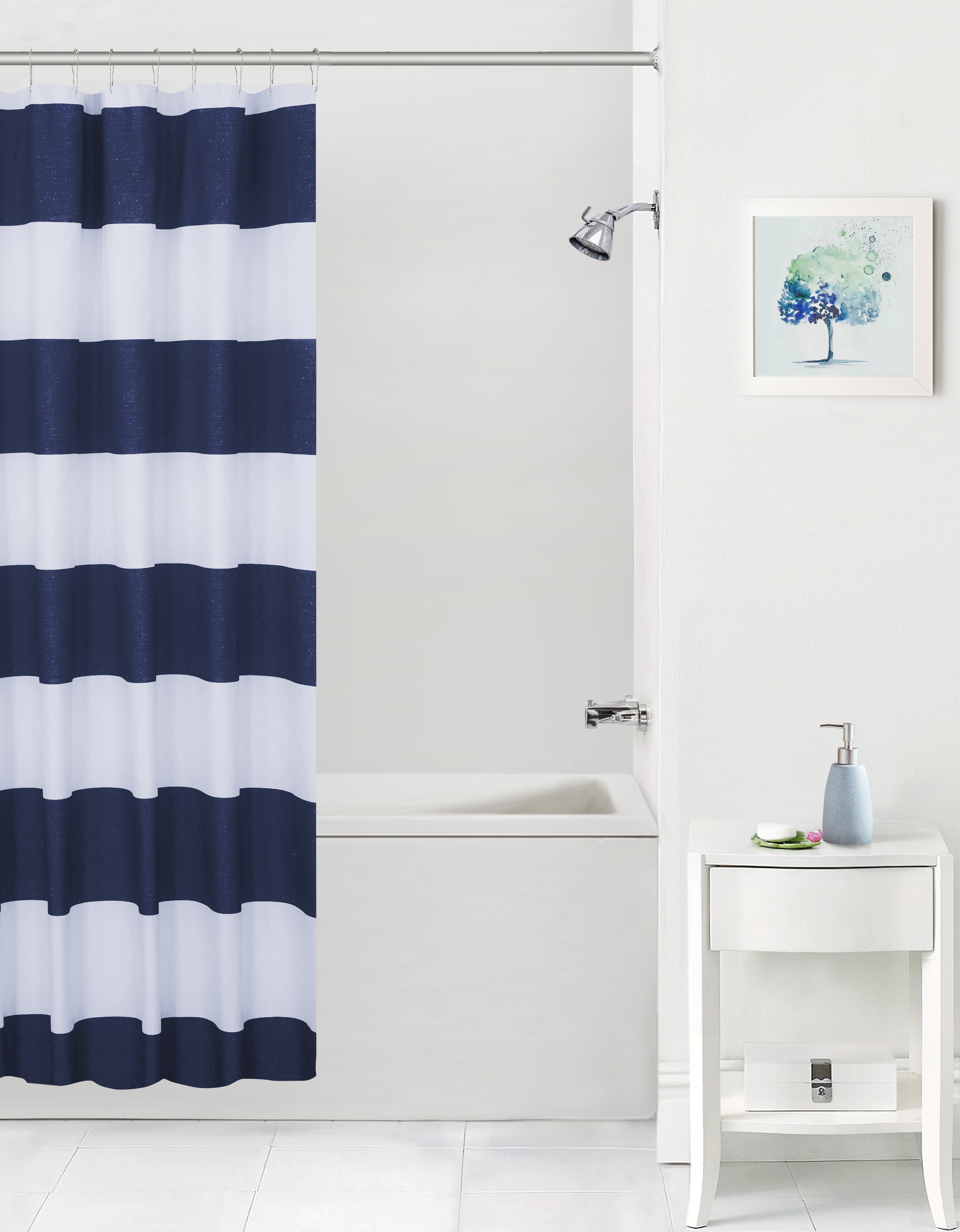 Mainstays Cabana Stripe Microfiber Shower Curtain