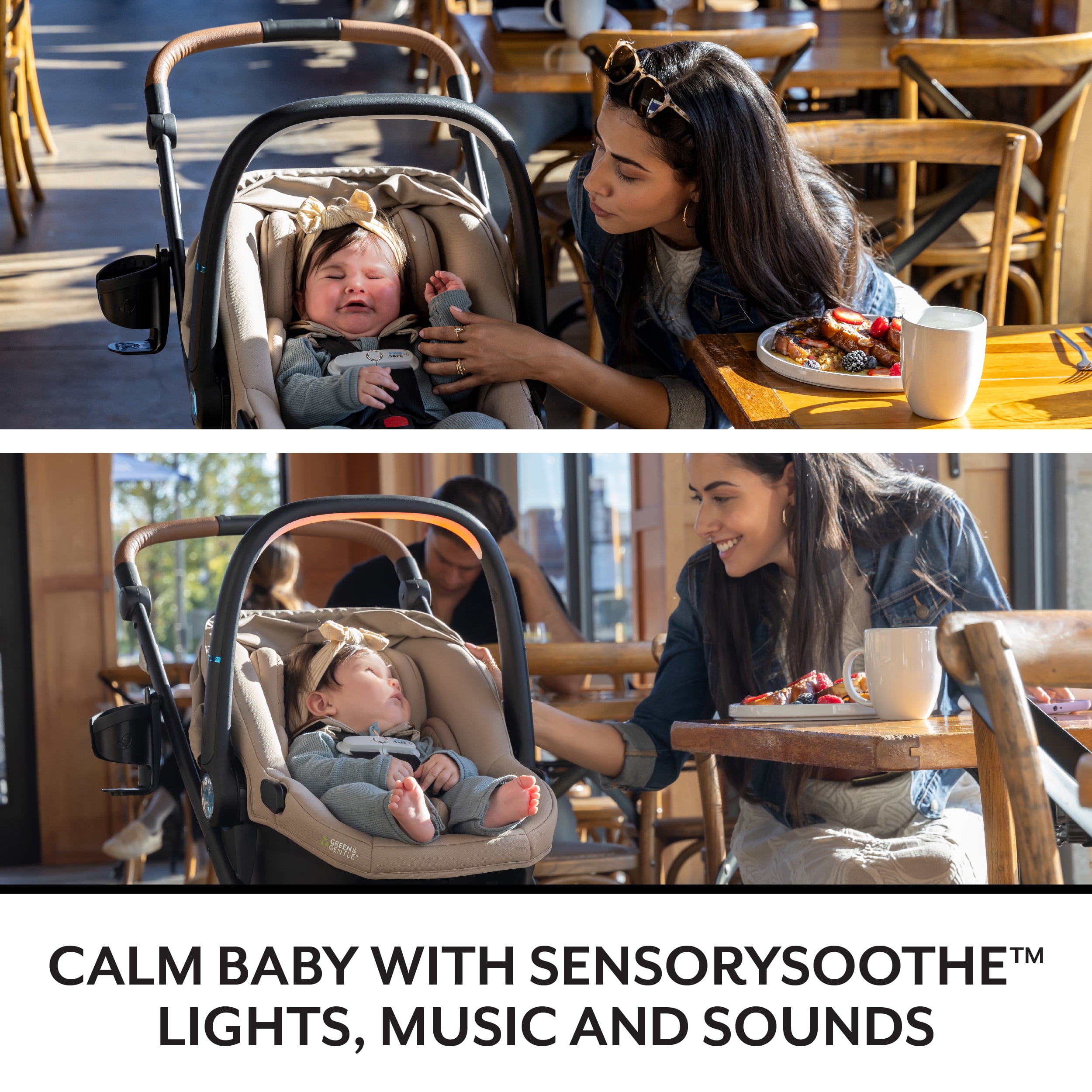 Shyft Intuiti+ Travel System featuring Revolve180 LiteMax NXT Rotational Infant Car Seat with SensorySoothe (Flint)