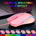 thumbnail image 4 of Gaming Mouse Wired, RGB Backlit Computer PC Gaming Mice, Ergonomic Mouse with 7 Buttons, 4 Adjustable DPI up to 3200, USB Optical Mice for Windows 7/8/10/XP, Vista, Linux, Mac OS, Pink/Black, 4 of 9