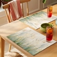 thumbnail image 4 of Spring Botanical Placemats Set of 8 Modern Watercolor Leaf Plant Place Mats Indoor Wipeable Table Mats Washable Cloth Dining Table Placemats for Kitchen Holiday Party Home Decor 13x19 Inch, 4 of 9