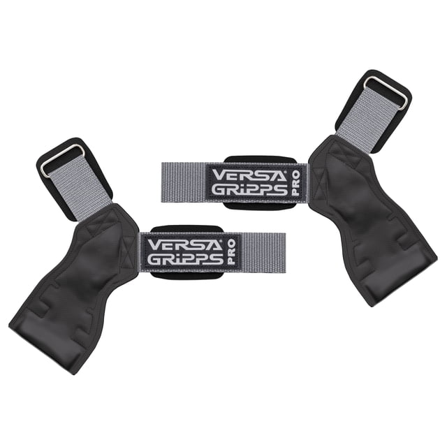 Correas de muñeca Versa Gripps Pro para levantamiento de pesas plateadas