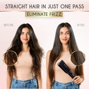 ELLA BELLA® Titanium Flat Iron Hair Straightener (with Infrared) • Professional Straightening Iron • Digital Display to Accurately Control Temperature • As Featured in Good Housekeeping (Black)
