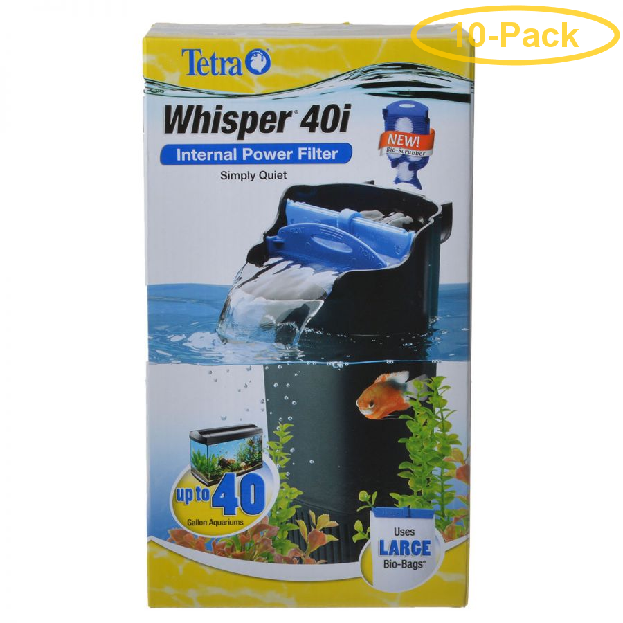 Tetra Whisper Internal Power Filter 40i (40 Gallons) Pack of 10