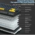 thumbnail image 7 of Restored AULA F75 75% Wireless Mechanical Keyboard, Hot Swappable Creamy Keyboard, Pre-lubed Greywood Switches RGB Backlit Gaming Keyboards, 2.4GHz/Type-C/BT5.0, 7 of 7