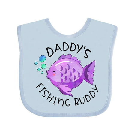 

Inktastic Daddy s Fishing Buddy with Cute Purple Fish Gift Baby Boy or Baby Girl Bib