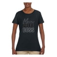 thumbnail image 2 of Wild Bobby, Mom Wife Boss Mother's Day Womens Graphic Tee, Black, Small, 2 of 6