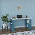 thumbnail image 2 of Ada Home Decor Furniture 2 Tier White Turquoise Brian Modern Desk, 2 of 7