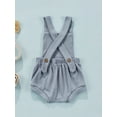 thumbnail image 4 of Liacowi Newborn Infant Baby Girl Boy Romper Sleeveless Suspender Backless Solid Color Ribbed Bodysuit Summer Clothes, 4 of 9