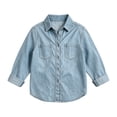 thumbnail image 4 of StSilkitty Kids Denim Shirt Jacket Long Sleeve Collared Button down Shacket with Pocket Fall Lightweight Fashion Coats Size 5-15, 4 of 7
