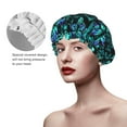 thumbnail image 4 of Balery Blue Floral With Butterflies Shower Caps, Double Layer Waterproof Shower Cap, Double Layers Reusable Shower Cap With Soft Comfortable For Long Thick Hair Soft Bath Shower Hair Caps, 4 of 9