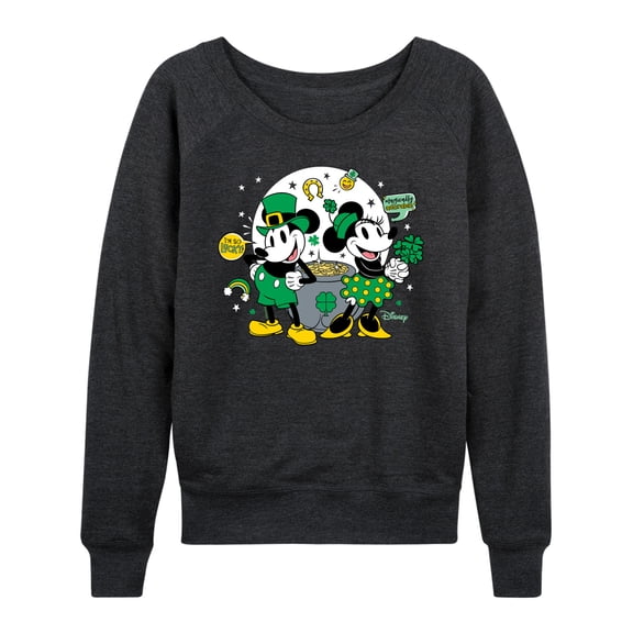 Disney - Mickey And Minnie Pot Of Gold - Women's Lightweight French Terry Long Sleeve Shirt
