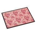 thumbnail image 1 of Carolines Treasures BB7567JMAT Aquarelle Coeurs Rayés Rouges Tapis Intérieur Ou Extérieur, 24 x 36 Po., 1 of 4