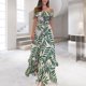 thumbnail image 3 of Vestido largo de una línea para mujer vestido de retazos con estampado floral vestido de playa de verano, 3 of 8