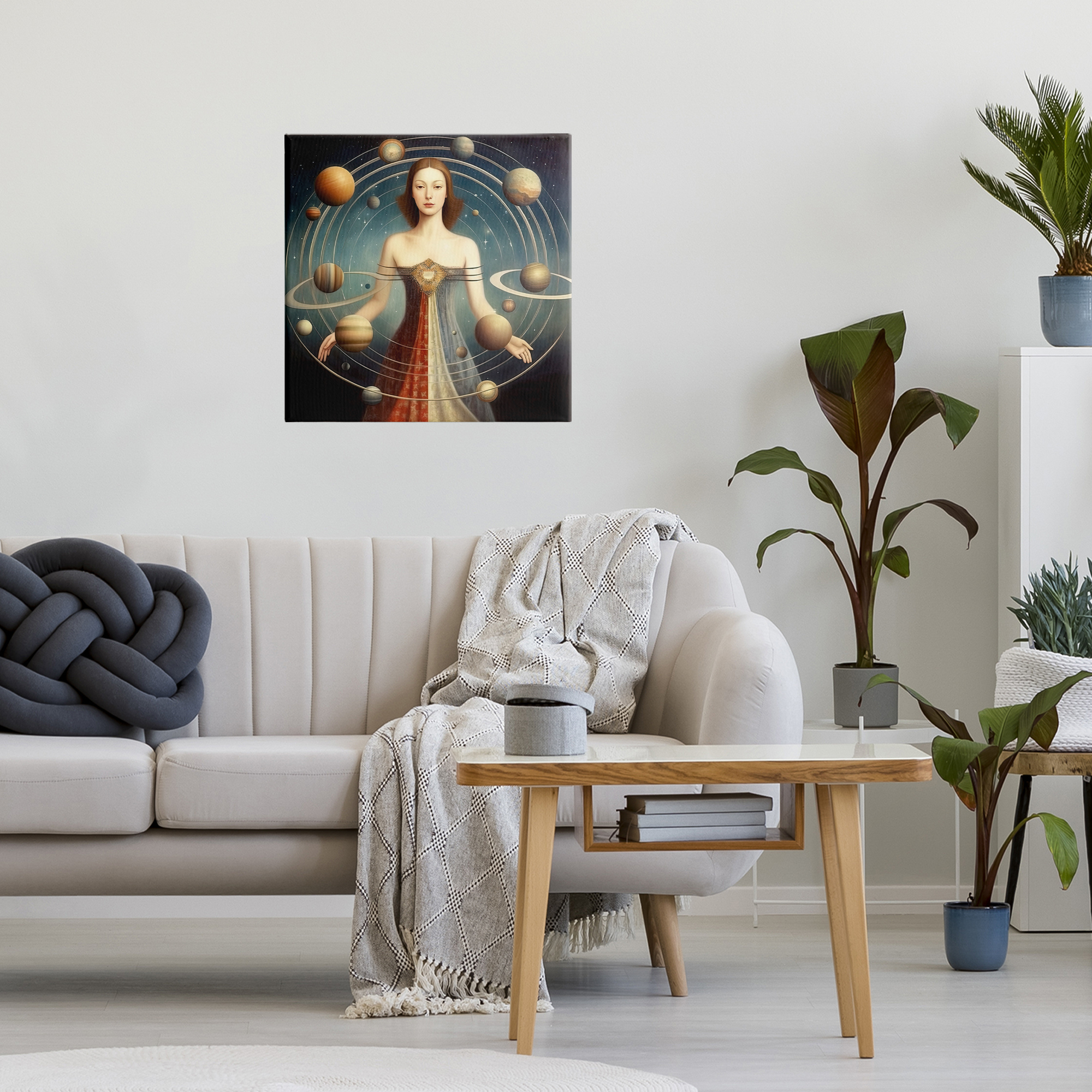 Galactic Orbits Woman Canvas Wall Art, design by Sasha