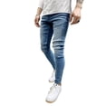 thumbnail image 3 of Men Jeans Sweatpants Sexy Hole Casual Summer Autumn Male Ripped Skinny Trousers Slim Biker Outwears Pencil Bottoms, 3 of 7