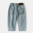 thumbnail image 4 of SUYOLL Children Boys Stretch Denim Trousers Comfortable Casual Loose Fit Jeans with Elastic Waist Outdoor Daily Wear Bohemian Style 3-10 Years, 4 of 5