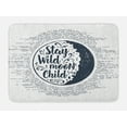 thumbnail image 1 of Stay Wild Bath Mat, Words in a Circle with Curls and Dashed Lines, Plush Bathroom Decor Mat with Non Slip Backing, 29.5" X 17.5", Night Blue Grey, by Ambesonne, 1 of 2