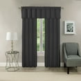 thumbnail image 2 of Eclipse Samara Solid Black Blackout Rod Pocket Curtain Valance, 42" x 16", 2 of 9