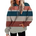 thumbnail image 2 of Bovemsi Sweatshirt for Women Oversized Hoodies Striped Plus Size Sweatshirts Long Sleeve Pullover Fall Clothes With Pocket Comfort Hoodie, 2 of 6