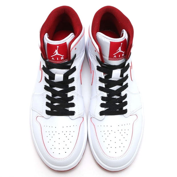 air jordan 1 mid white gym red