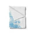 thumbnail image 2 of Going Away Party Soft Flannel Fleece Throw Blanket, Eiffel Tower Air Balloon Watercolor Bon Voyage Bird Journey, Cozy Plush for Indoor and Outdoor Use, 60" x 80", Pale Blue Black Blue, by Ambesonne, 2 of 5