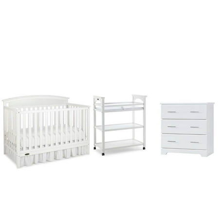 3 Piece Nursery Furniture Set with Crib Chest and Changer in