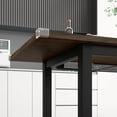 thumbnail image 3 of iPormis 5-Piece Dining Table Set for 4-8 People, Extendable Kitchen Table Set with 2 Benches and 2 Square Stools, Espresso, 3 of 8