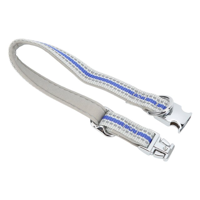 Buckle Pet Collar, Adjustable Reflective Nylon Webbing Dog Collar Strong Soft Comfortable For Dog Fluorescent Green,Dark Blue