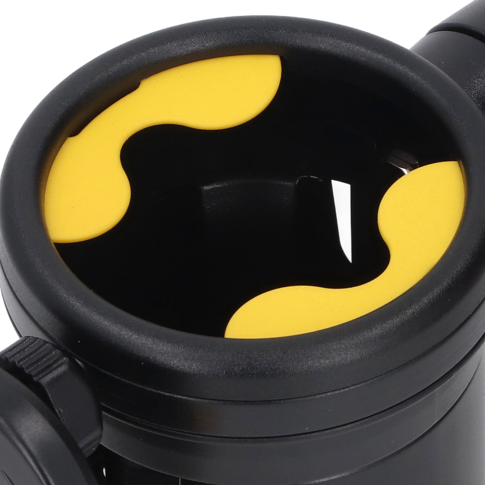 BIMZUC Stroller Cup Holder with Phone Holder, Multifunctional 3 in 1 Stroller Bottle Holder, Double Drink Rack Organizer for Walker Scooters Wheelchairs, Black Yellow