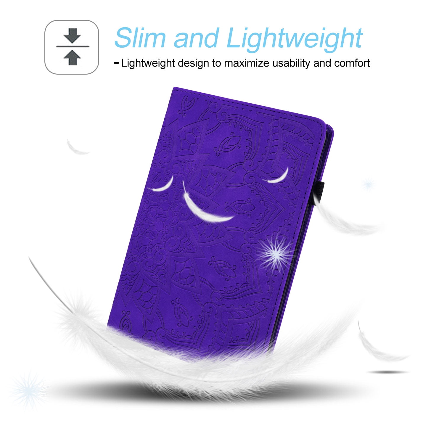 Tarise for Apple iPad 10th Generation Case with Pencil Holder, 2022 iPad 10.9 Inch Case, Embossed PU Leather Shockproof Folio Stand Shell Slim Cover Case for iPad A2757 A2777, Purple