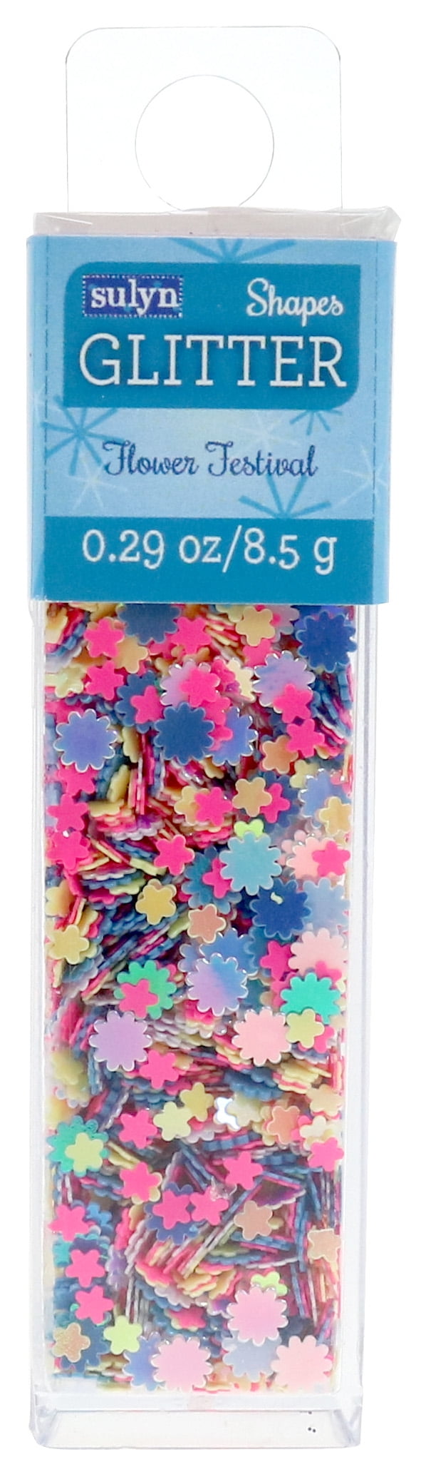Sulyn Glitter Shapes for Crafts, Multicolor Flowers, .29 oz
