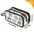 thumbnail image 3 of Cute Funny Monster Faces Pencil Case Stationary Holder Pen Bag Pencil Pouch Tool Organizer 3 Compartments, 3 of 8