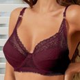 thumbnail image 6 of YWDJ Gym Bras for Women Workout Back Closures Lounge Bras Underwire Comfortable Bras Adjustable Straps Half Cup Push up See Through Bras Padded Plus Size Lace Comfortable Bras Wrap Bras Wine 85D, 6 of 7