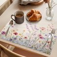 thumbnail image 3 of Spring Flowers Placemats Set of 8 Vintage Farmhouse Floral Place Mats Indoor Wipeable Table Mats Washable Cloth Dining Table Placemats for Kitchen Holiday Party Home Decor 13x19 Inch, 3 of 9