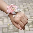 thumbnail image 4 of HEVIRGO Wedding Wrist Flower Elegant Faux Pearl Rhinestone Design Never Wilt or Fade Wrist Flower for Bridesmaids Groomsmen, 4 of 8