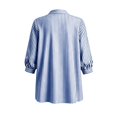 thumbnail image 7 of IPYUI Cotton Linen Tops for Women Button Down Shirts Striped Blouses Empire Waist Tops Gauze Shirts Elbow Sleeve V Neck Boho Peasant Button Down Shirts Elegent Linen Clothes Solid Color Plain Blouse, 7 of 7