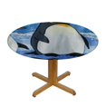 thumbnail image 3 of Patifu Penguins Humor Round Tablecloth | Stain-Resistant & Washable 100% Polyester Tablecloths for Picnic Dining Kitchen Farmhouse 38"-42, 3 of 8