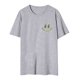 thumbnail image 3 of Gibobby Camisetas de verano para mujer Camiseta manga corta con estampado doble y cuello redondo color liso para mujer(Gris,CH), 3 of 4