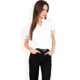 thumbnail image 7 of Women's Puff Sleeve Blouse with Delicate Crochet Cuffs and V-Neckline- White,X Large, 7 of 7