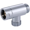 thumbnail image 1 of Desviador de 3 vías totalmente metálico G-Promise | Tee de montaje de manguera | Conector adaptador en forma de T para manguera de válvula angular | Brazo de ducha de baño | (Cromo), 1 of 1