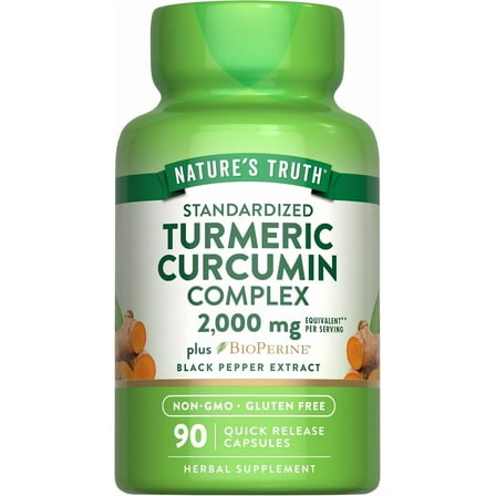 Turmeric Curcumin 2000 mg | 90 Capsules | with 95% Standardized Curcuminoids and Bioperine | by Nature's Truth