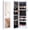 White, variant on edx Full-Length Mirror Jewelry Cabinet with 6 LED Lights, Wall Door Mounted Jewelry Armoire Organizer with Makeup Storage