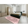 thumbnail image 4 of Ahgly Company Indoor Square Patterned Pink Bubble Gum Pink Area Rugs, 3' Square, 4 of 6