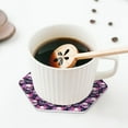 thumbnail image 5 of Lsque Skull Flower Pattern 4" Drink Coasters Set of 4, PVC Leather Absorbent Coasters, Table Coaster Set Decorative Coffee Cup Coasters Housewarming Gift -Hexagon, 5 of 6